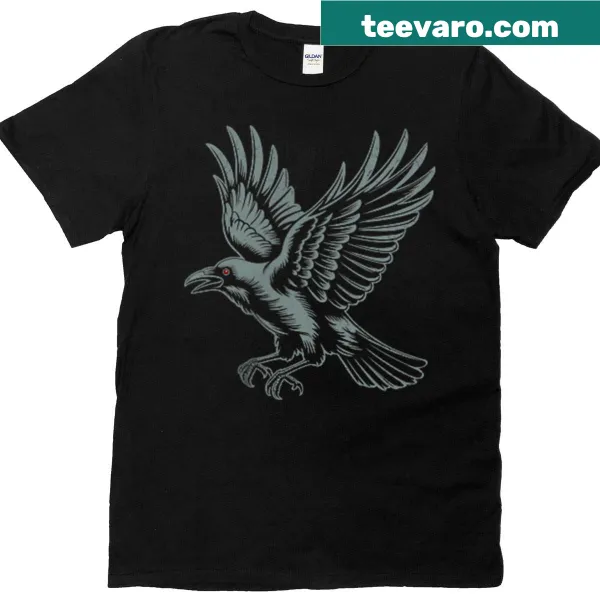 Dual-sided F-caw-f funny crow graphic on t-shirt