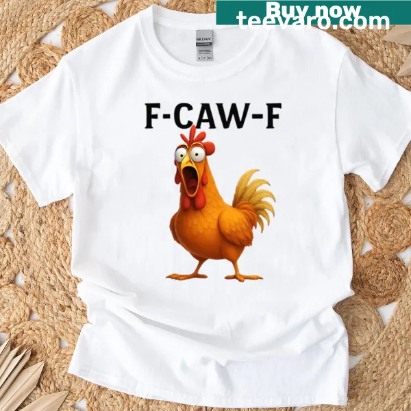 Funny oversized chicken meme t-shirt with a sassy rooster graphic