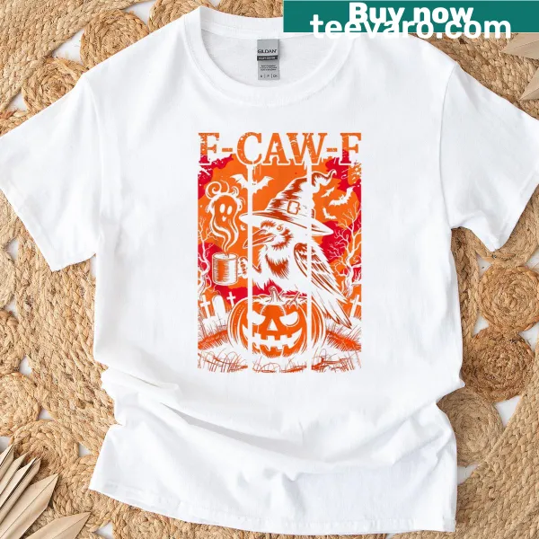Retro funny raven Halloween design T-shirt