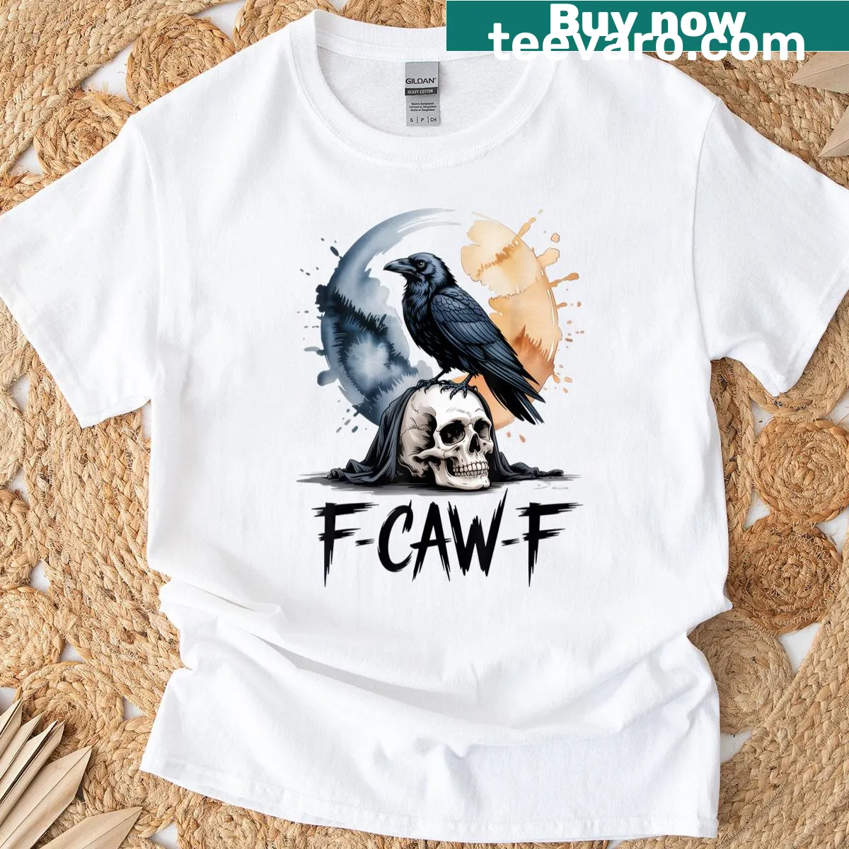 F-caw-f Raven Lovers shirt with dark humor Halloween theme — on a men's t-shirt