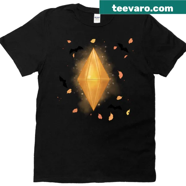 Plumbob graphic on T-shirt representing a fall theme