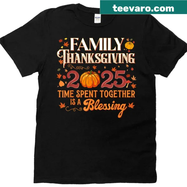 Thanksgiving Crew T-shirt featuring pumpkins and turkey graphics
