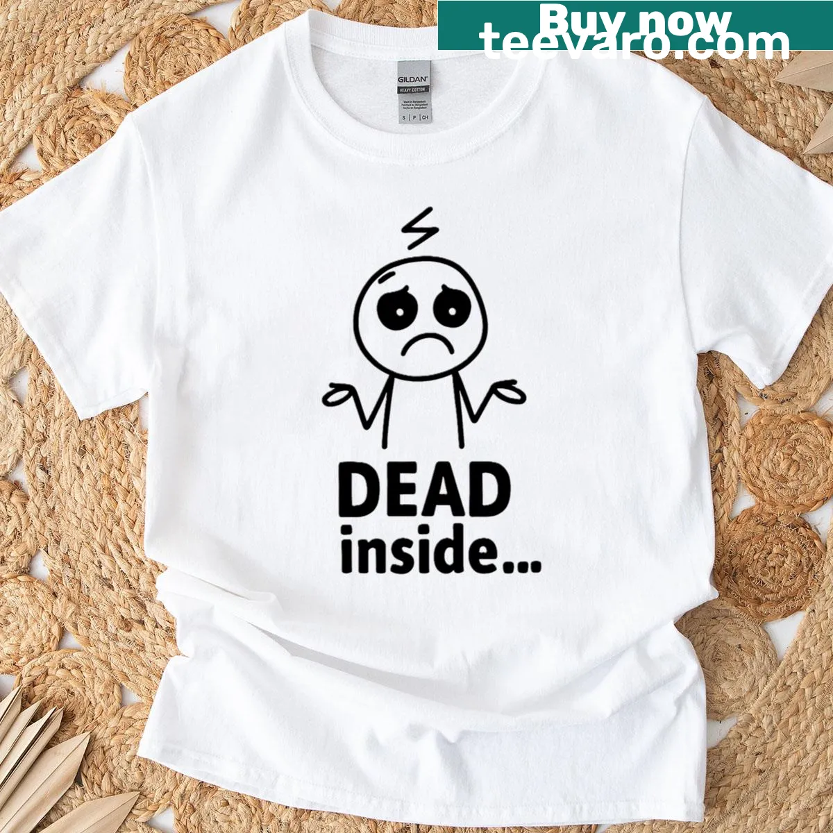Typographic design saying 'Flash Of Emotional Void' on t-shirt — on a men's t-shirt