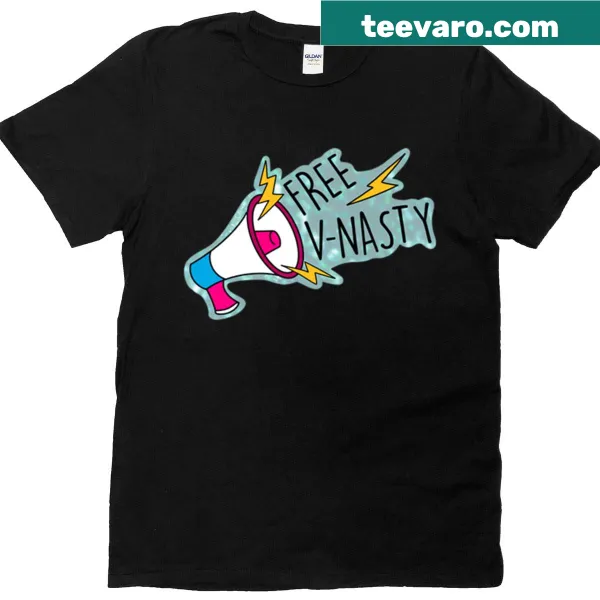 Cheeky typography T-shirt featuring the phrase 'V Nasty'