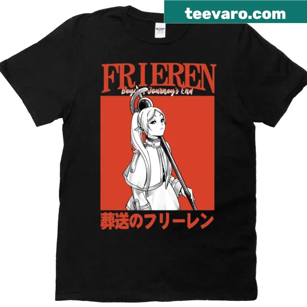 Monochrome typography design inspired by Frieren anime