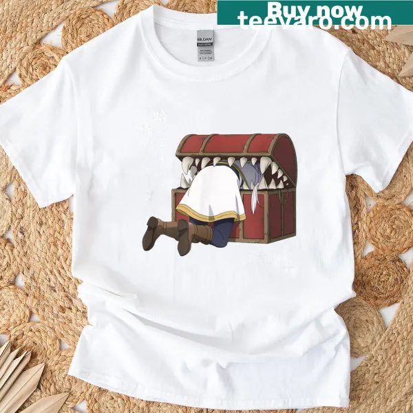 Anime inspired Frieren graphic t-shirt with mimic
