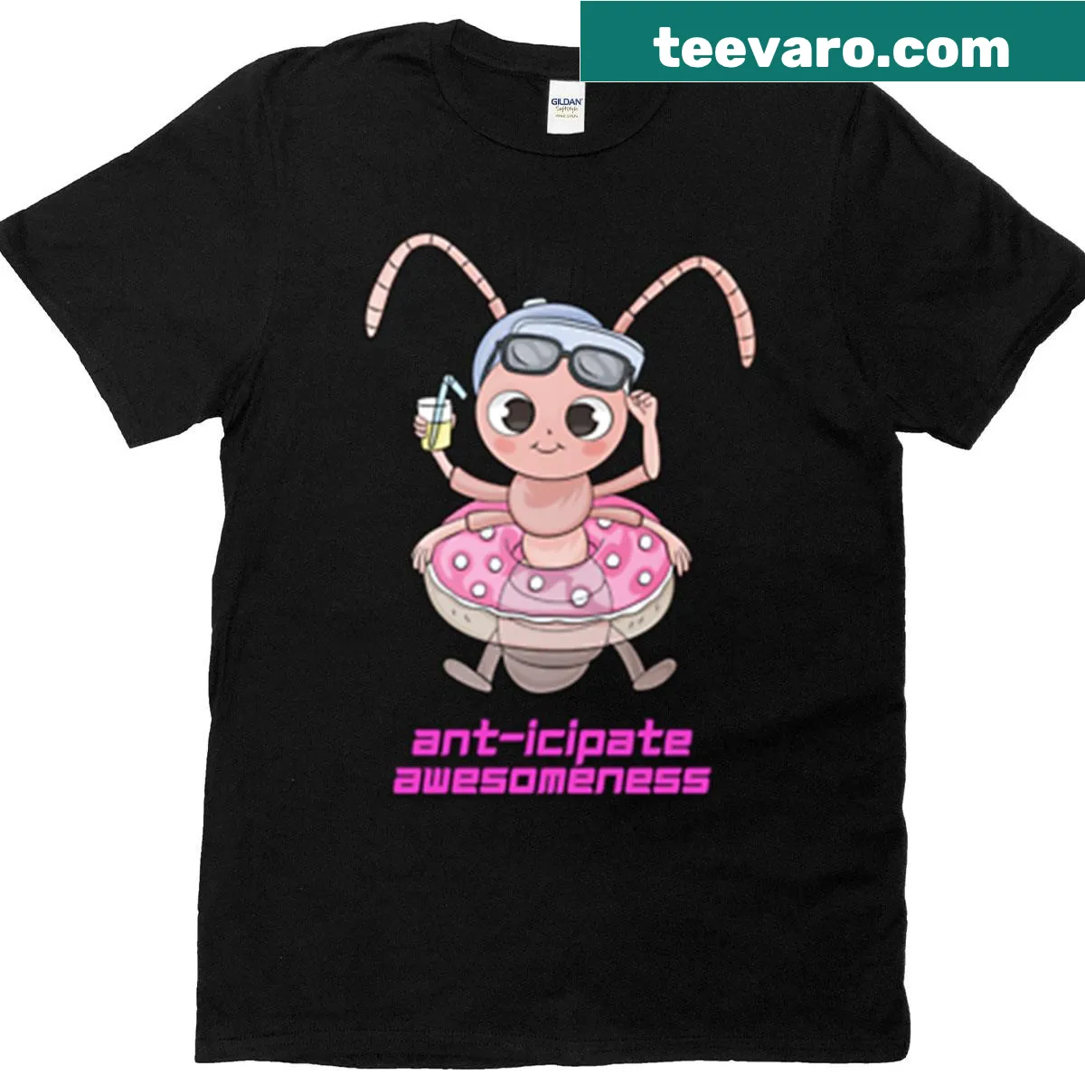 Cute T-shirt featuring an ant with a pun about awesomeness — on a men's t-shirt