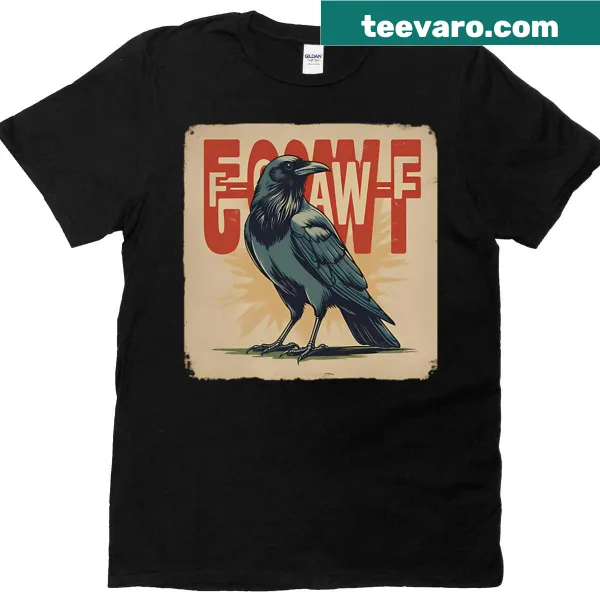 Humorous gothic typography featuring a clever crow