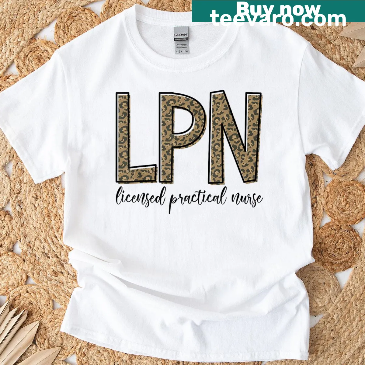 Funny leopard t-shirt for Licensed Practical Nurse Week — on a men's t-shirt