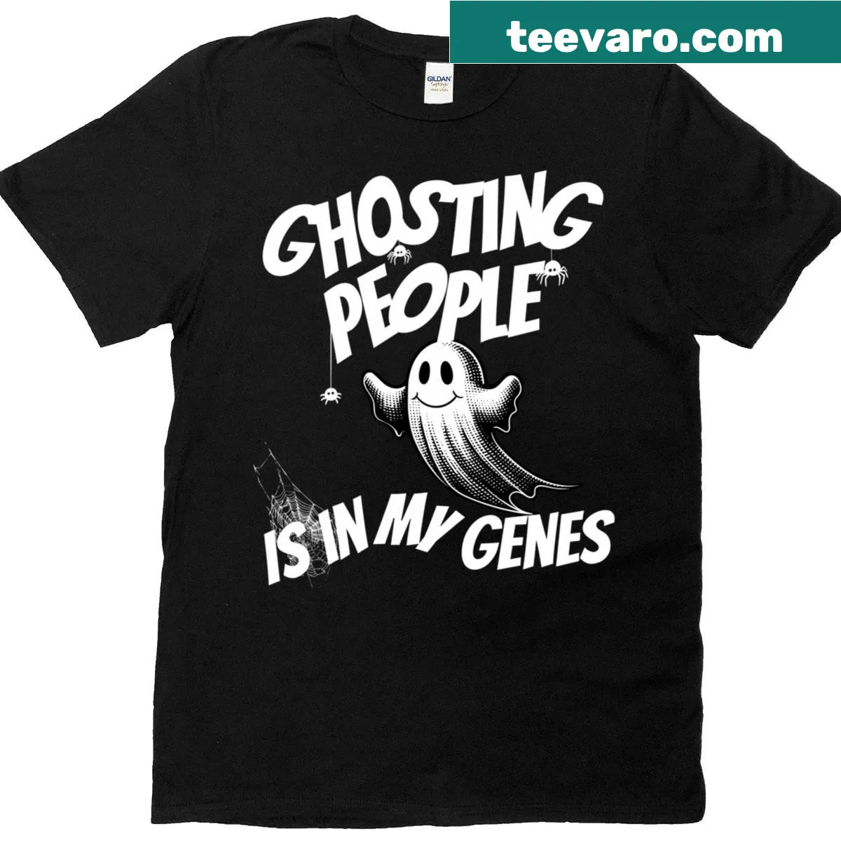 Funny Halloween T-shirt with the ghosting phrase — on a men's t-shirt