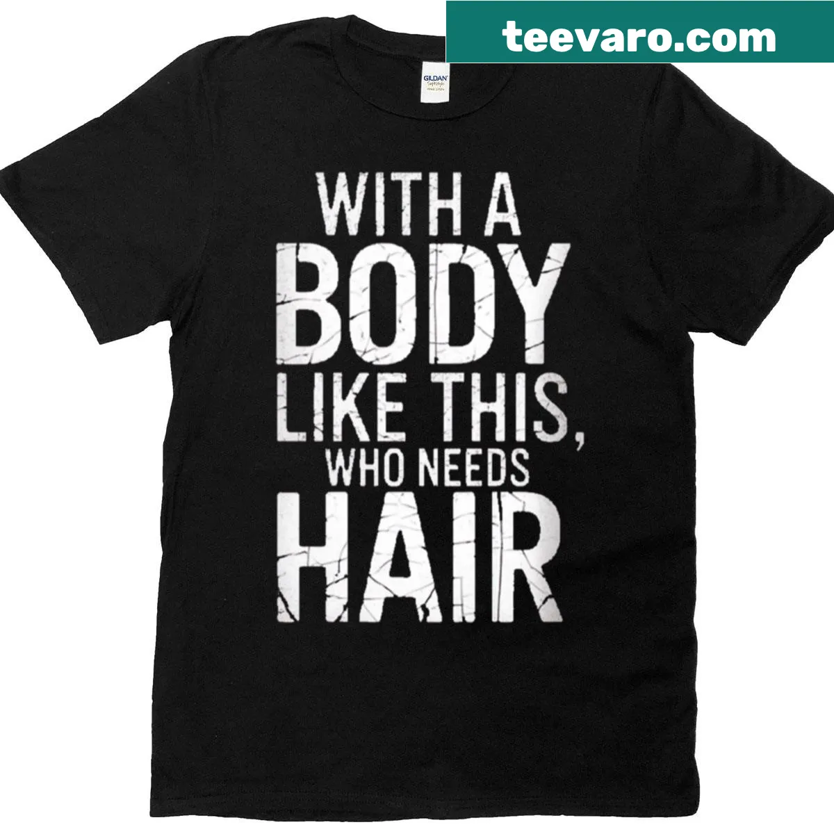 Humorous gym meme design on a bald-themed t-shirt — on a men's t-shirt