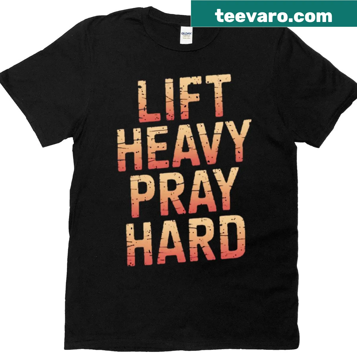 Inspirational gym-themed Christian t-shirt — on a men's t-shirt