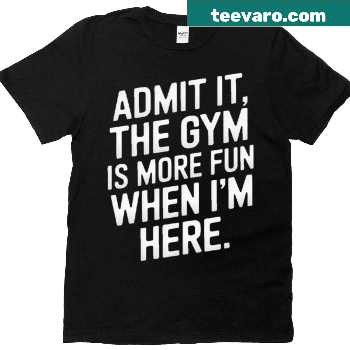 Oversized T-shirt with a funny gym meme graphic — on a men's t-shirt
