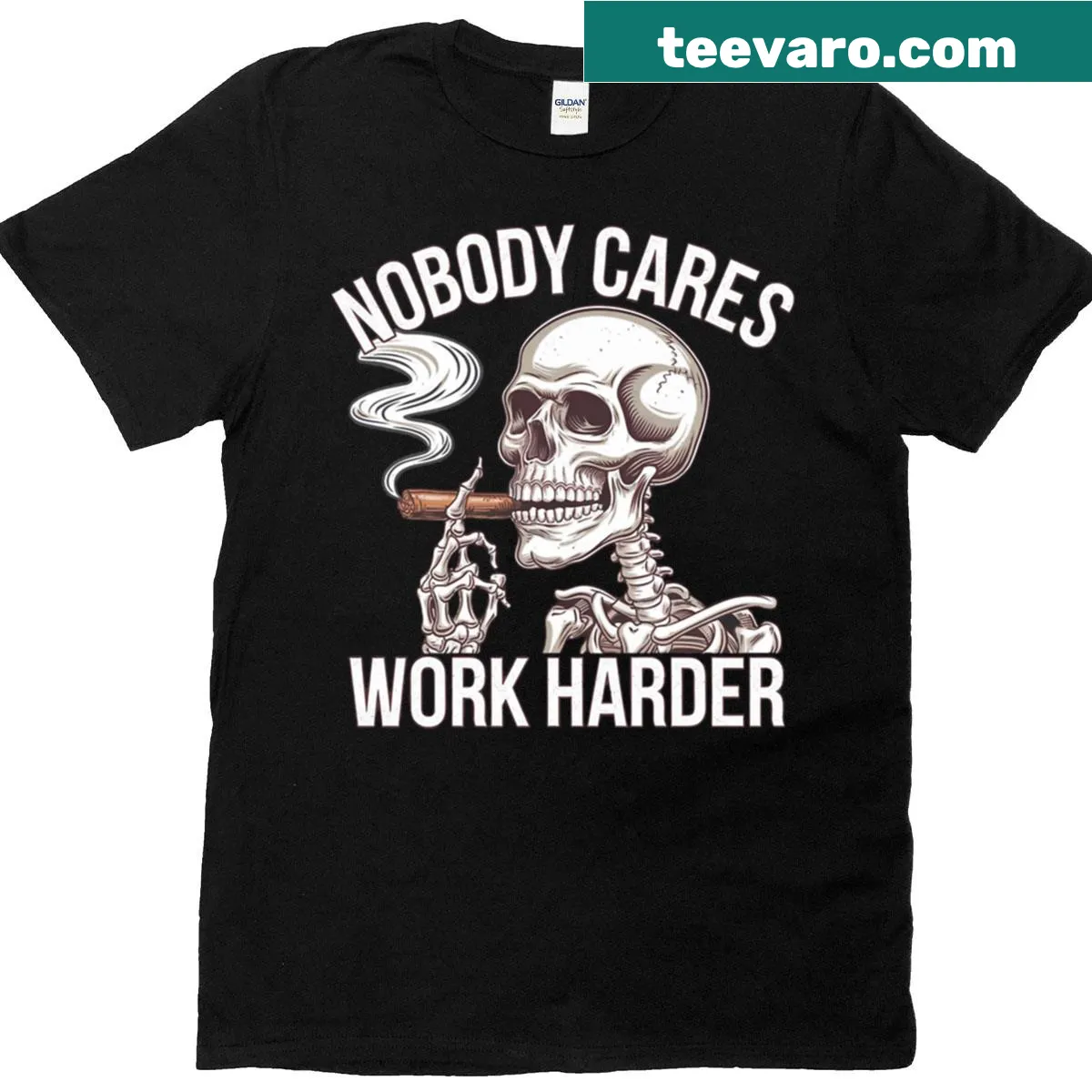Skeleton-themed gym meme t-shirt for fitness lovers — on a men's t-shirt