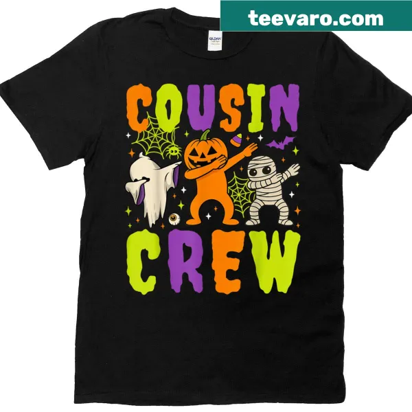 Matching Halloween shirt with spooky dabbing ghost graphic for kids.