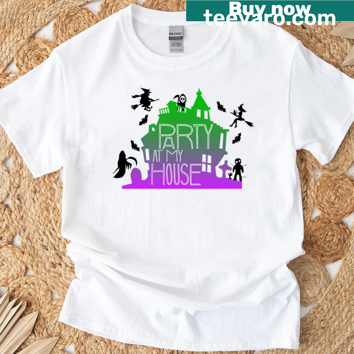 Playful Halloween-themed design T-shirt — on a men's t-shirt