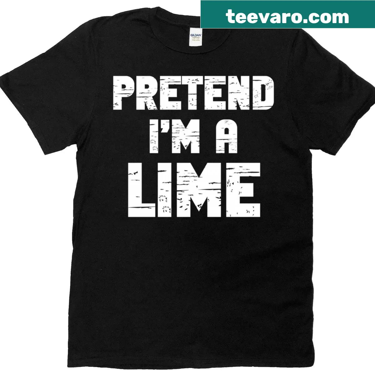 Funny lime costume shirt for Halloween with quirky graphic — on a men's t-shirt