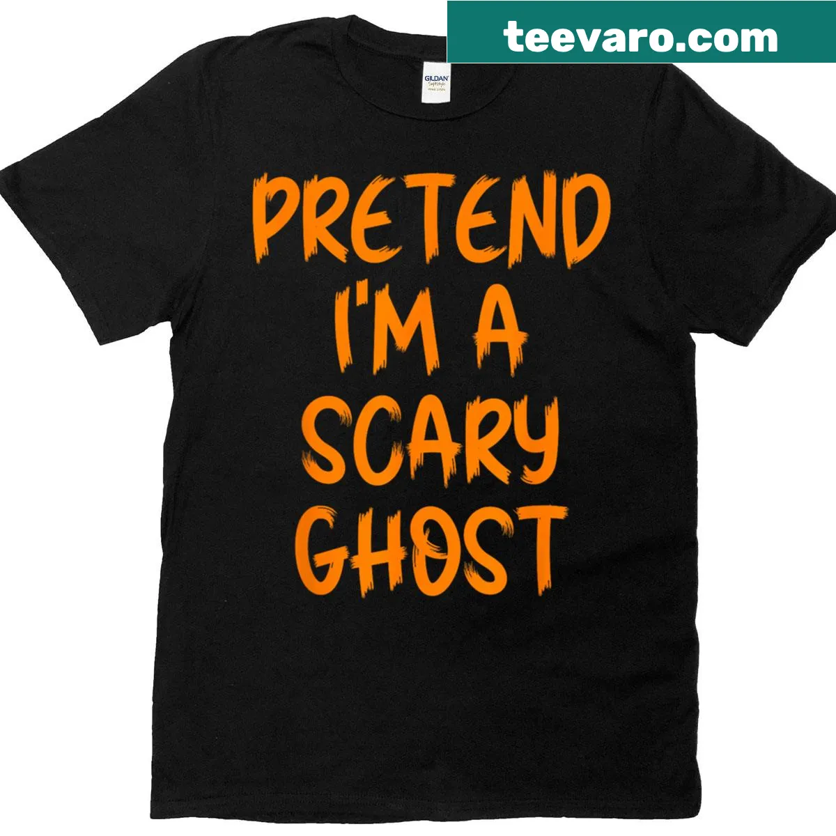 Funny ghost graphic on a Halloween costume shirt — on a men's t-shirt