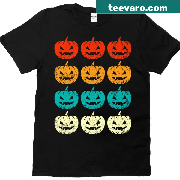 Retro premium t-shirt featuring classic pumpkin illustrations