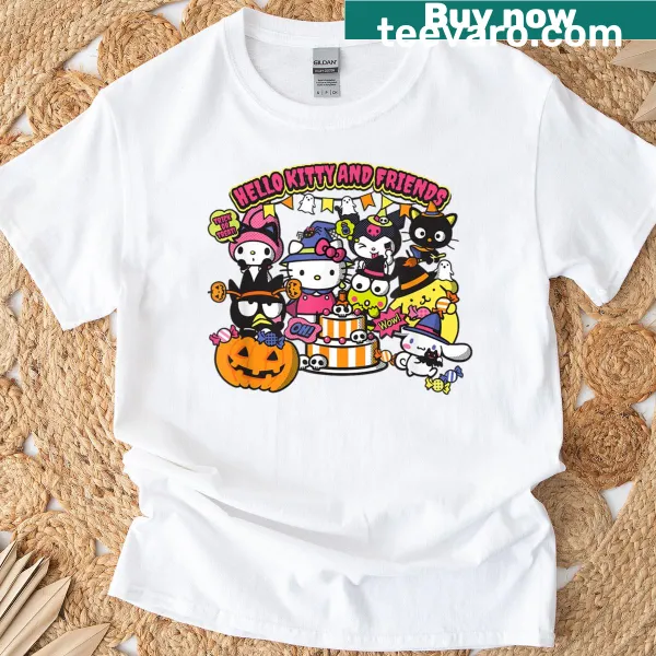 Cute cartoon design of Hello Kitty and friends in Halloween costumes