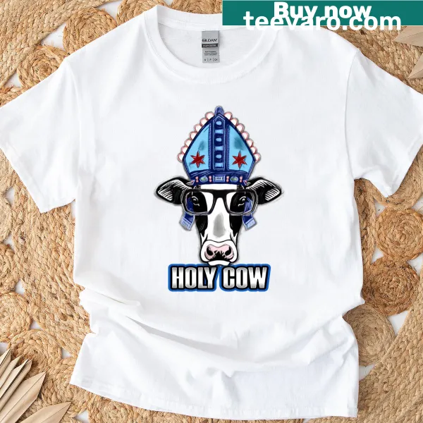 Adorable cow graphic with Holy Cow text