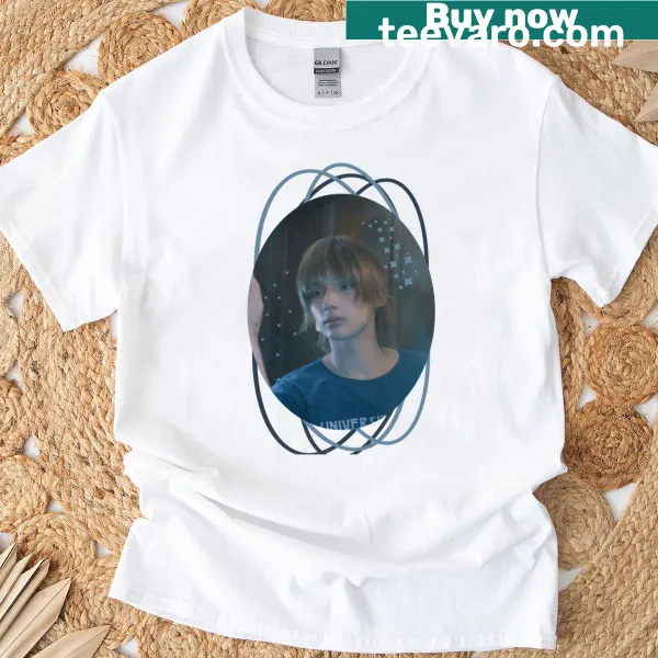 Typography design featuring Hueningkai from TXT on a T-shirt