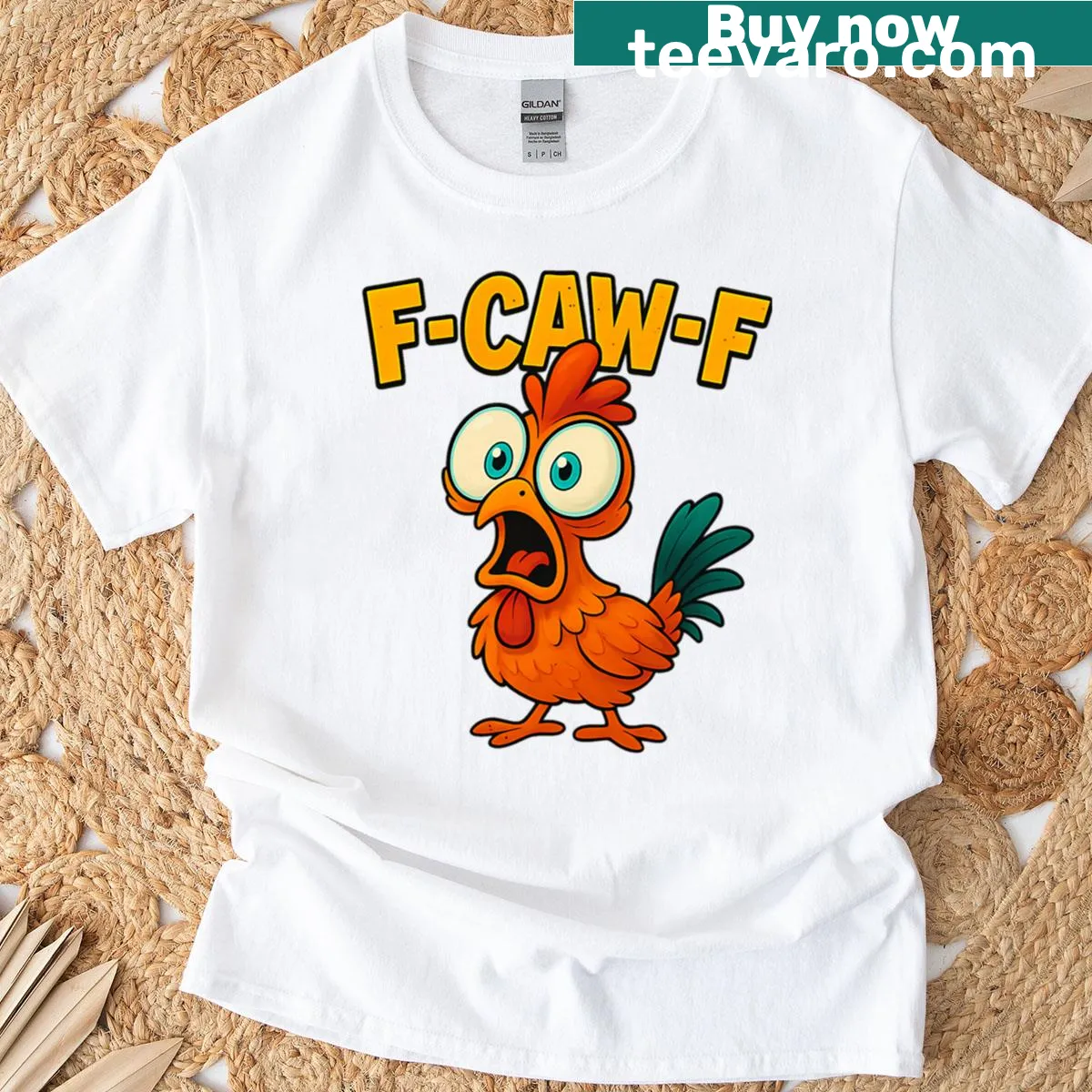 Gothic-style t-shirt with a funny crow graphic and text — on a men's t-shirt