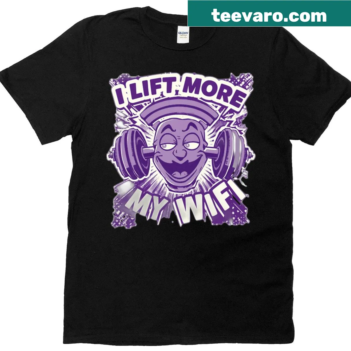 Funny workout t-shirt featuring a clever fitness statement — on a men's t-shirt
