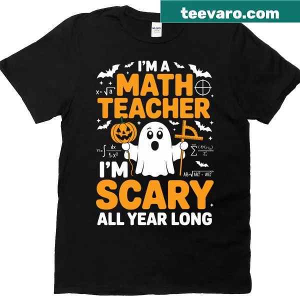 Funny t-shirt for math teachers with spooky Halloween theme