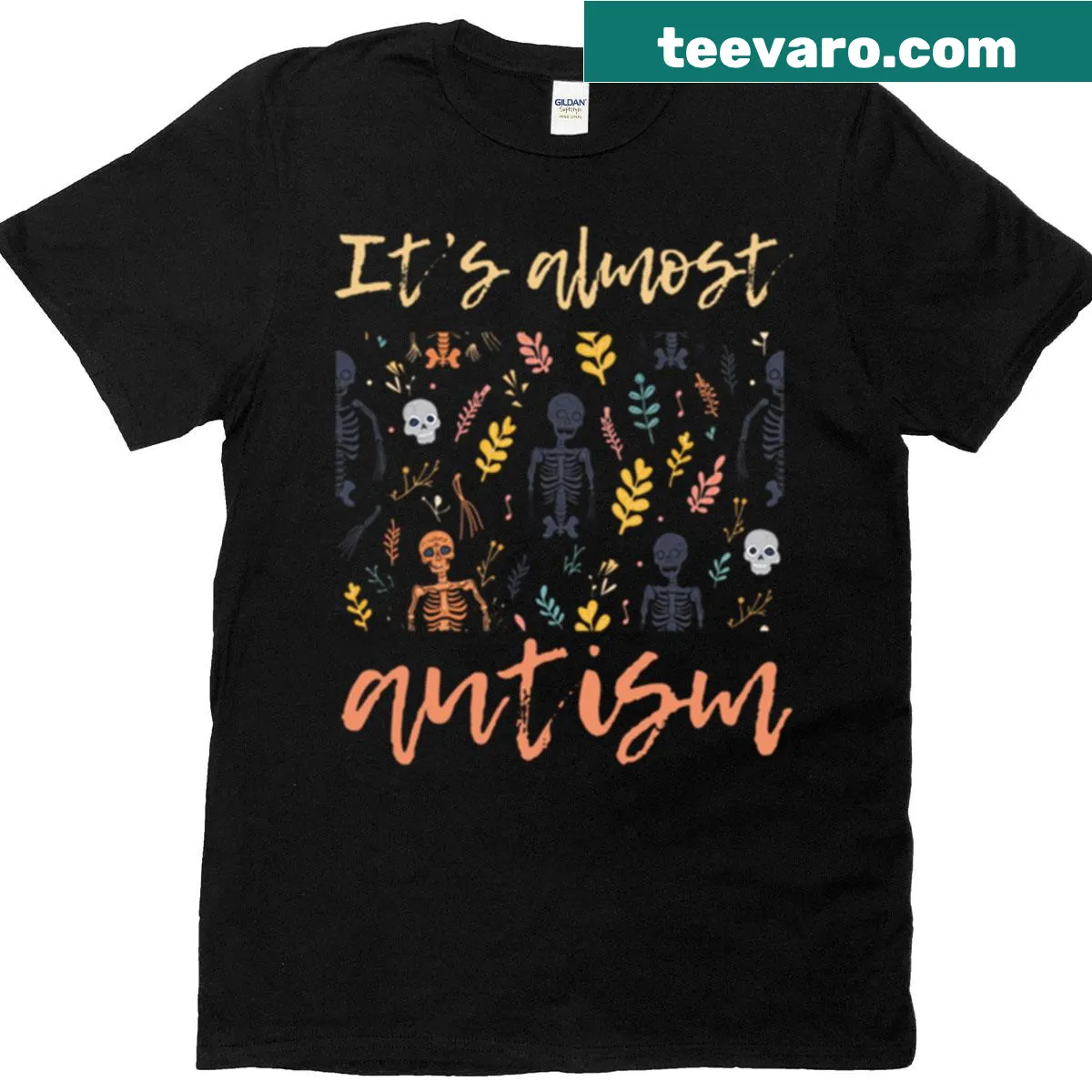 Oversized t-shirt with funny fall and autism-themed quote — on a men's t-shirt
