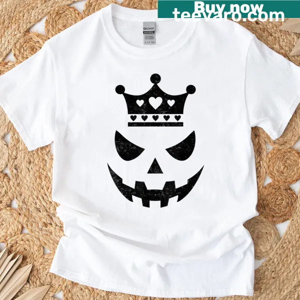 Kids Halloween T-shirt with a jack-o-lantern and crown