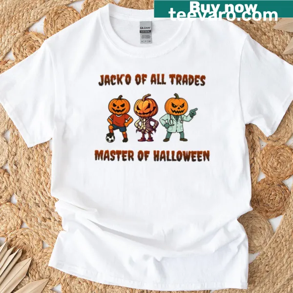 T-shirt featuring cheerful Jack-o'-lanterns for Halloween