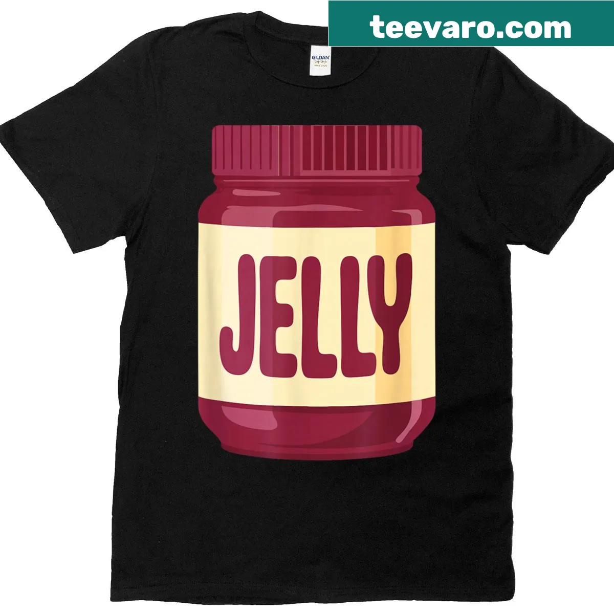 Illustrative jelly t-shirt featuring a playful jelly jar design — on a men's t-shirt