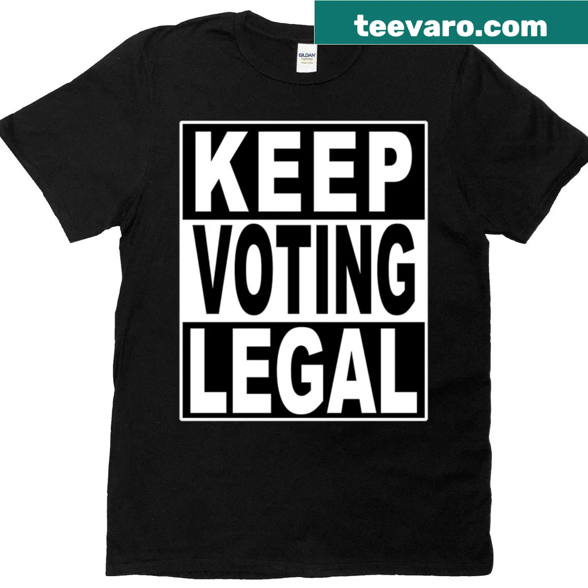 Bold typography message T-shirt promoting civil rights and voting. — on a men's t-shirt