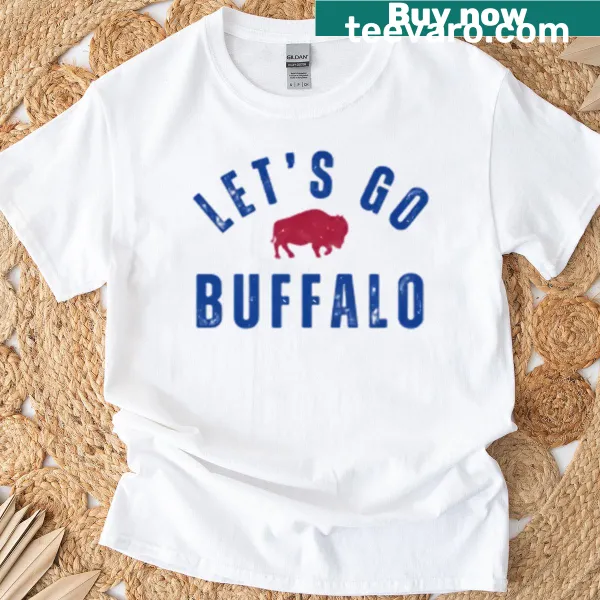 Vintage style Lets Go Buffalo T-shirt with distressed design