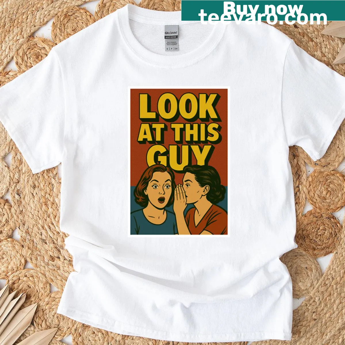 Funny text design 'Look At This Guy' on T-shirt — on a men's t-shirt