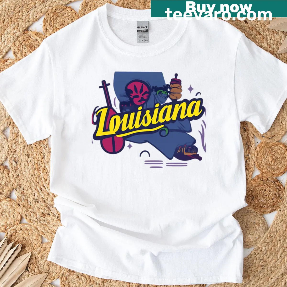 Bold graphic t-shirt celebrating Louisiana Mardi Gras culture — on a men's t-shirt