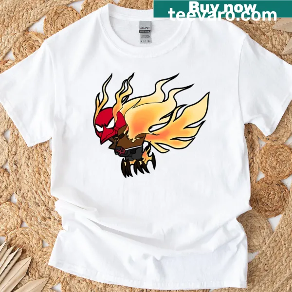 Illustrated Jason Todd design on a comic-themed T-shirt