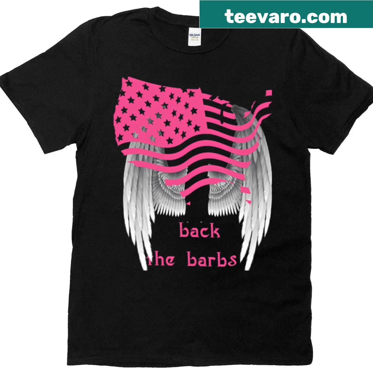 Meme Barbz flag logo graphic on a t-shirt — on a men's t-shirt