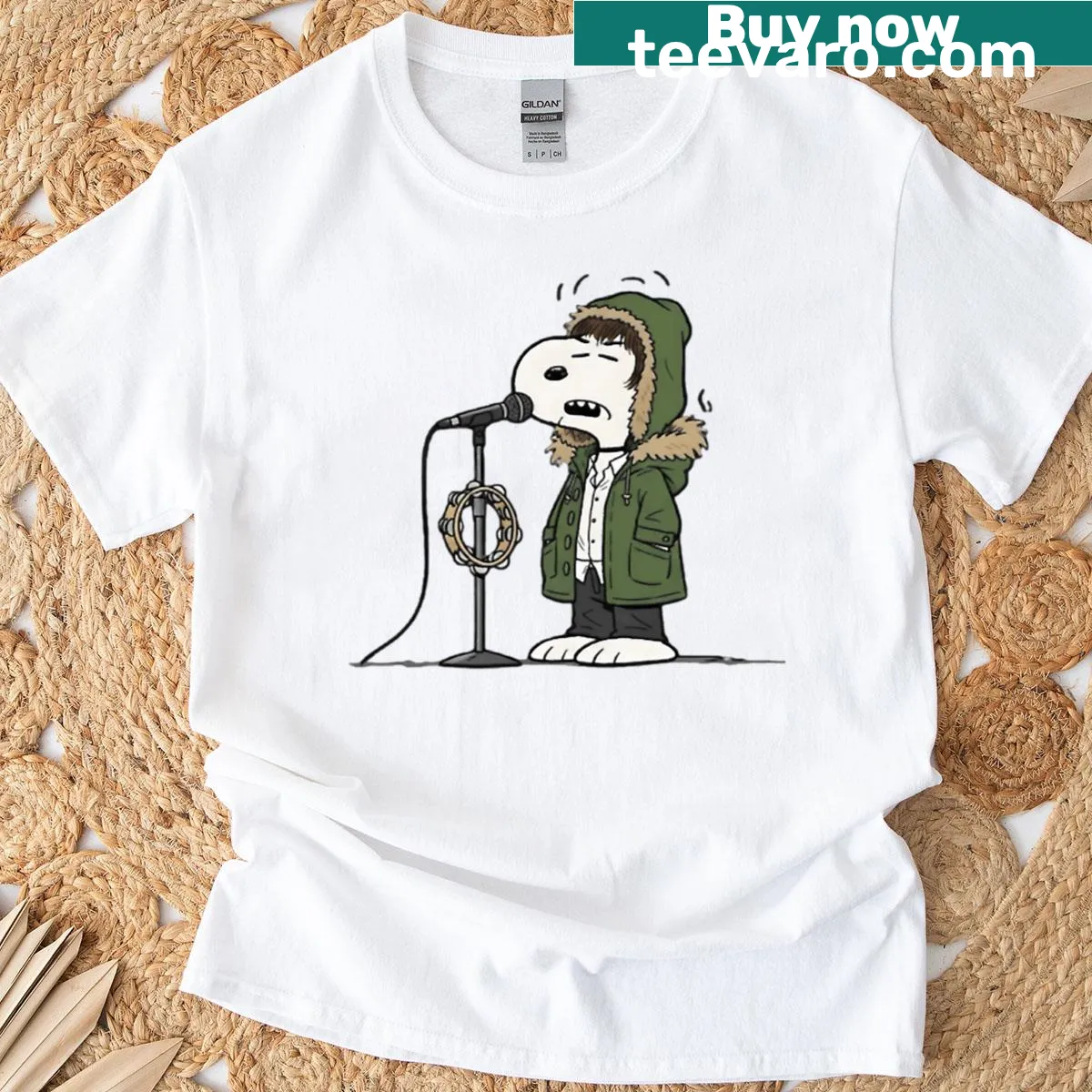 Cute cartoon dog design vintage t-shirt — on a men's t-shirt