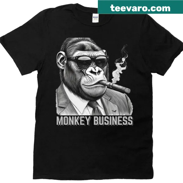Whimsical cartoon monkey T-shirt with playful design