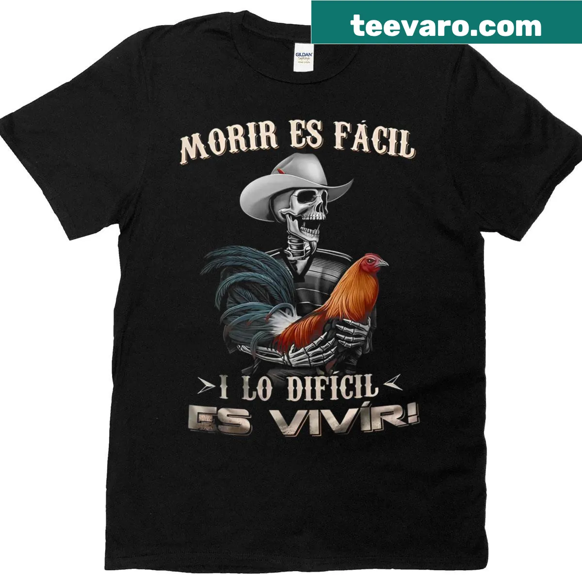Thought-provoking t-shirt with the quote about living and dying — on a men's t-shirt