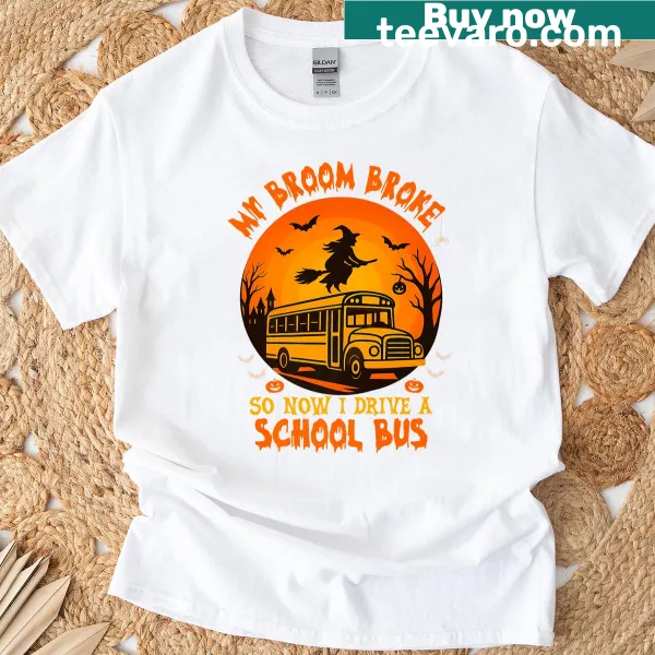 Funny Halloween t-shirt about driving a school bus.