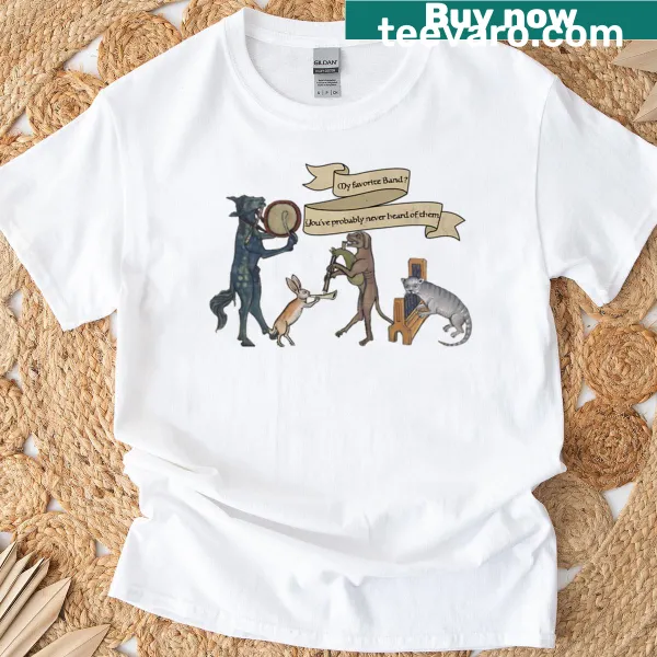 T-shirt with typography design stating 'My Favorite Band'