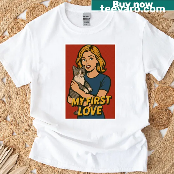 Sentimental T-shirt with the phrase 'My First Love' prominently displayed