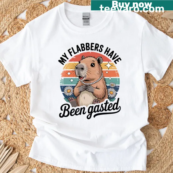 Distressed retro T-shirt with a capybara graphic and humorous text
