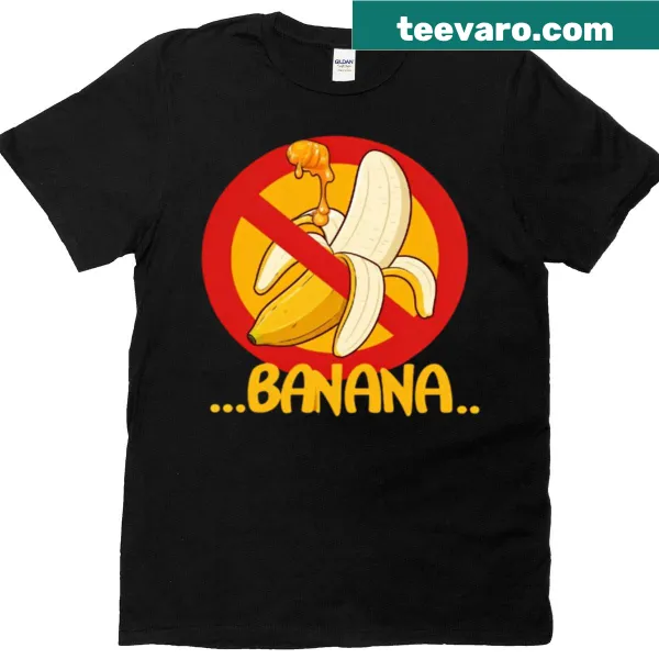 Funny anti-banana cartoon graphic on a t-shirt