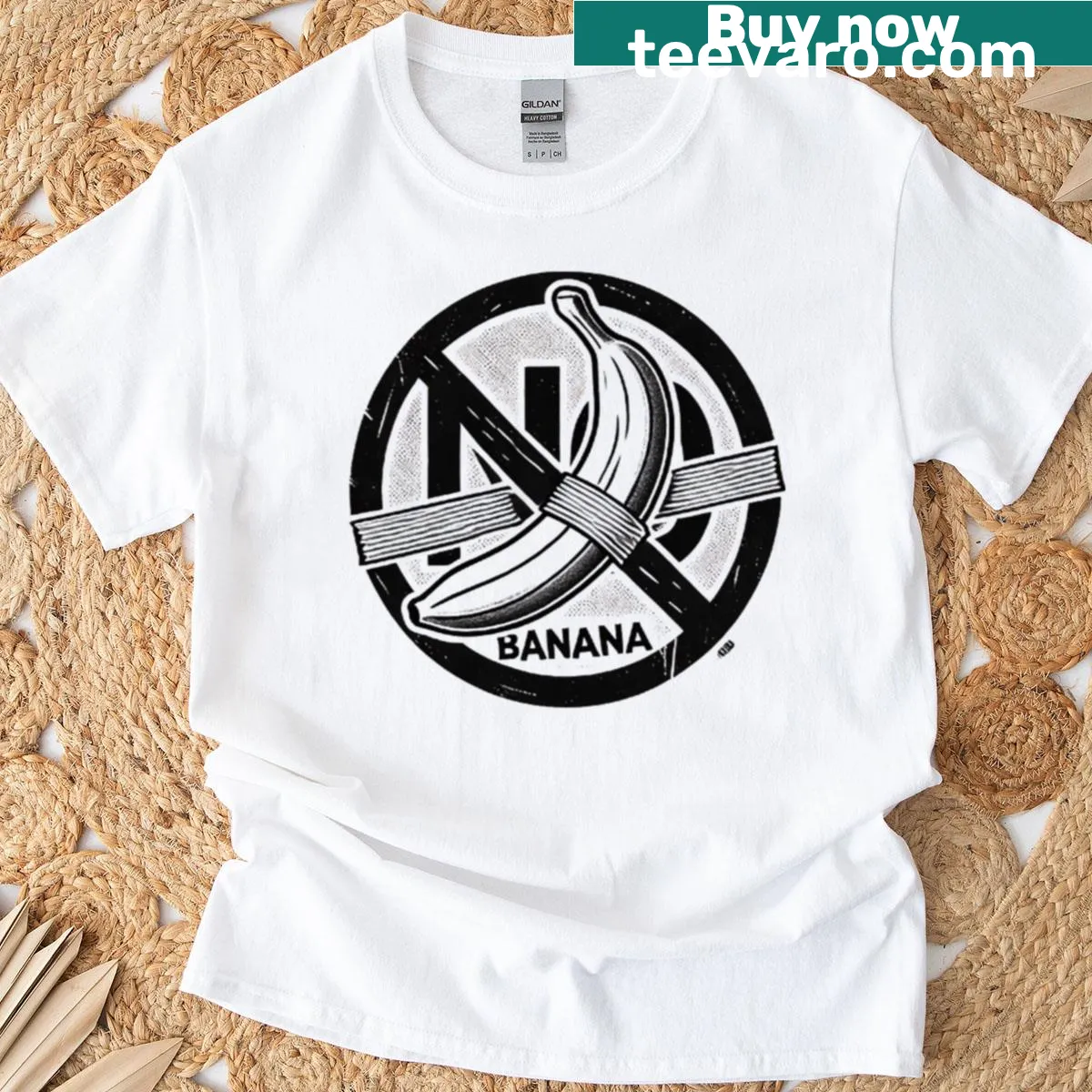 Graphic tee featuring a banana with the phrase 'No Banana' for meme fans — on a men's t-shirt