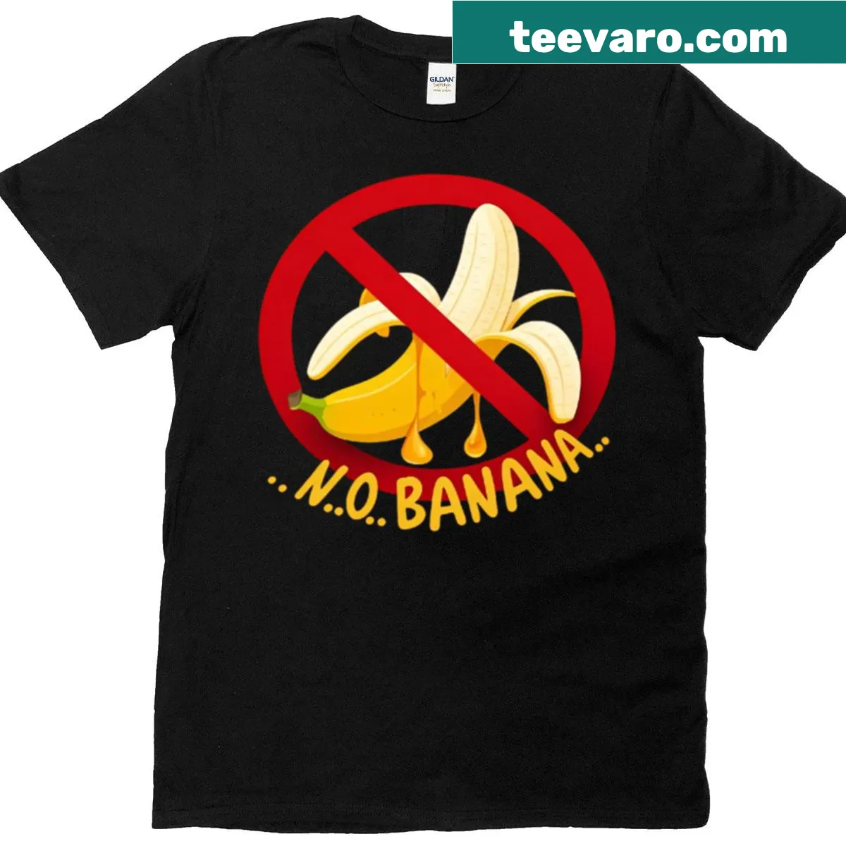 Humorous graphic tee with 'No Banana Allowed' text — on a men's t-shirt