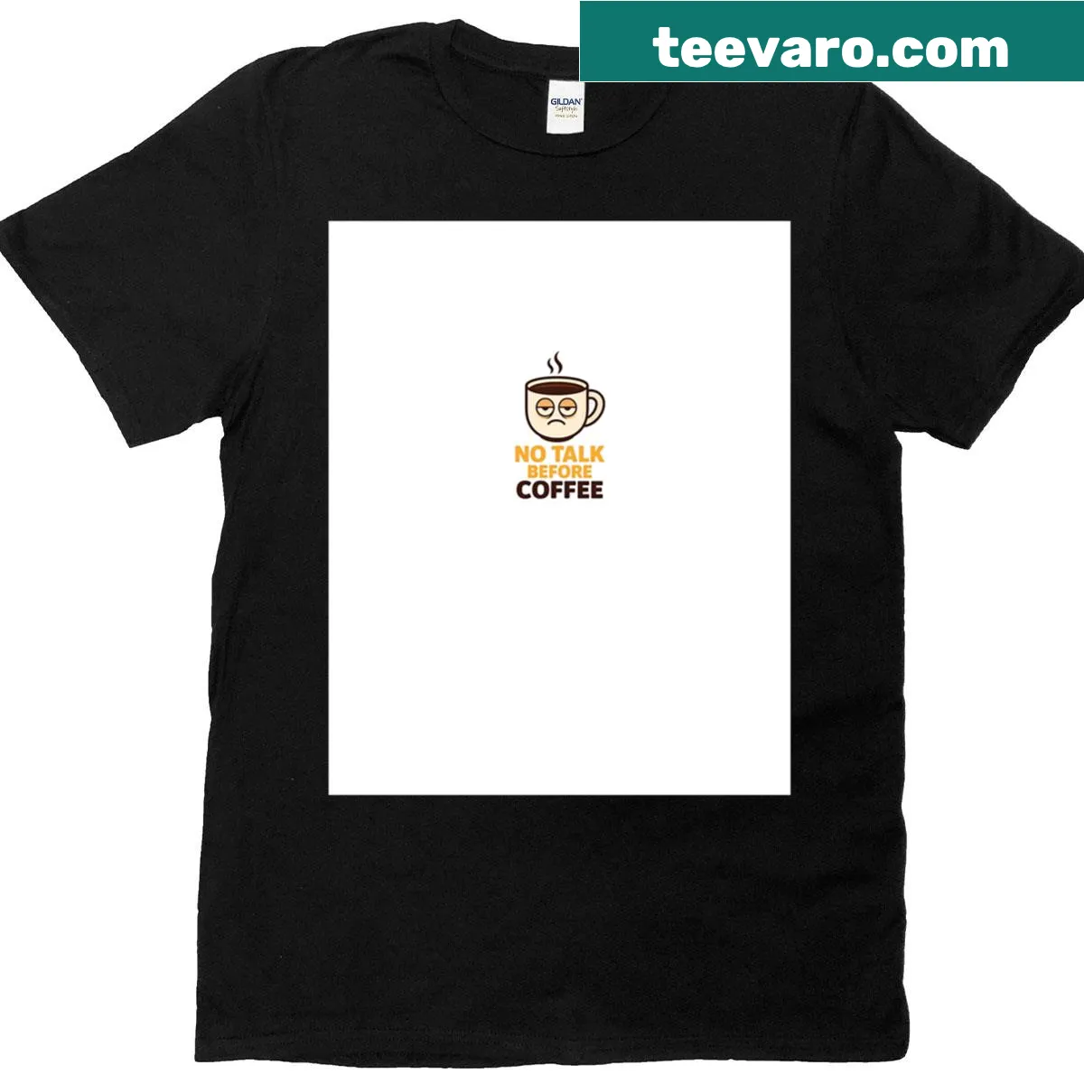 Funny graphic T-shirt with a coffee quote — on a men's t-shirt